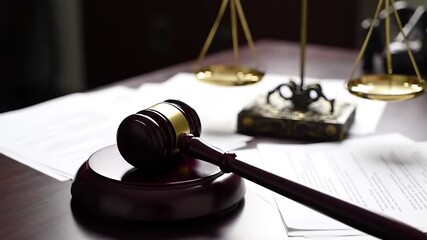 Legal documents gavel balance scales