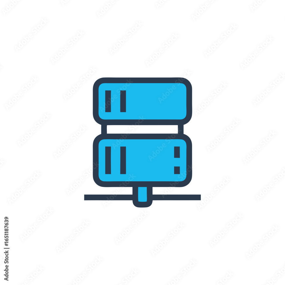 Aufkleber stylized server rack illustration representing data storage and network infrastructure solutions