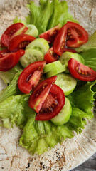 cucumber tomato and lettuce salad