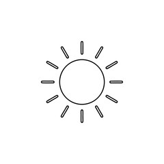 Fototapeta premium Simple sun icon illustration radiating warmth and energy with minimal design focus on sunlight