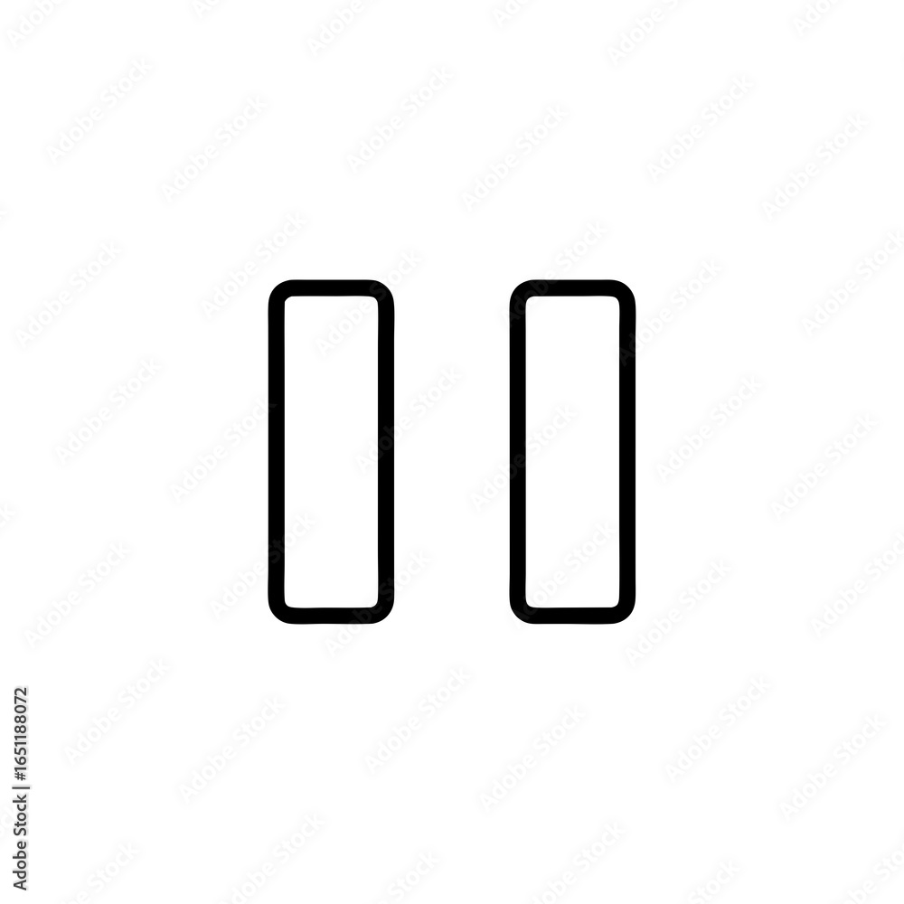 Poster minimalist pause icon, symbolic representation for holding momentarily interruption, temporary break