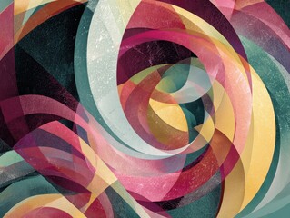 Modern Art Elegance: Swirling Colors and Geometric Patterns Abstract Background