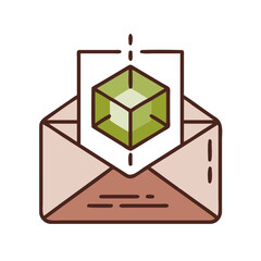 Email with Hologram AR Projection Icon Design