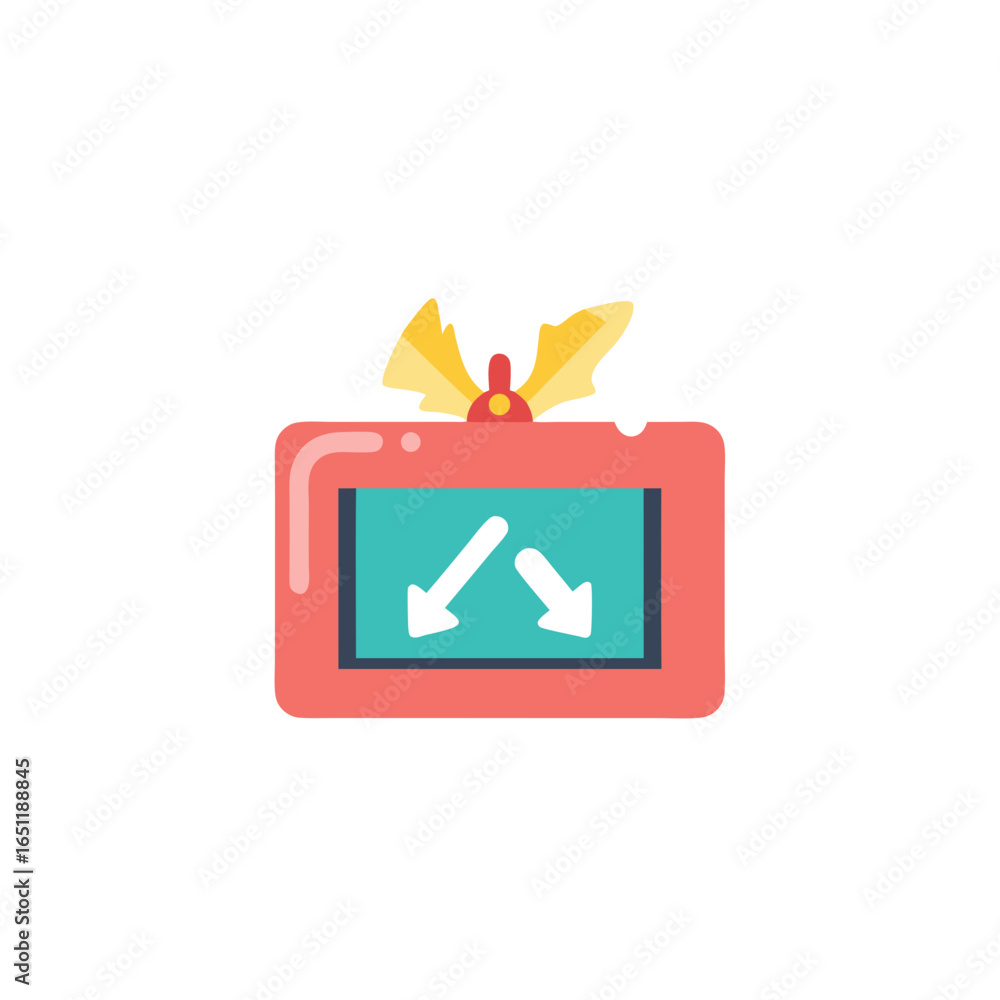 Aufkleber stylized digital device with directional arrows illustration evokes navigation and technology design
