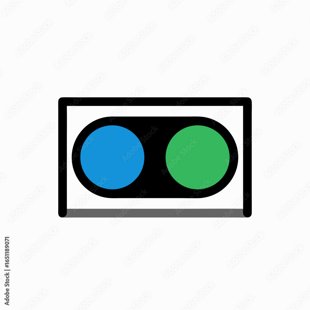 Poster abstract geometric design featuring contrasting circles within a rectangular frame