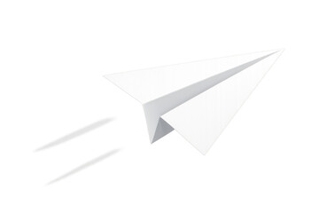 White paper plane flying with transparent background
