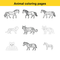 Animal Coloring Pages with Decorative Patterns