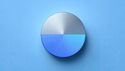 A split pie chart, silver and light-blue, on a light-blue surface