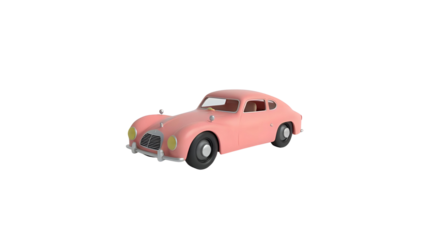Classic pink automobile, vintage design, vehicle aesthetic, transportation