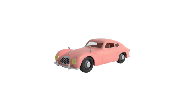 Classic pink automobile, vintage design, vehicle aesthetic, transportation