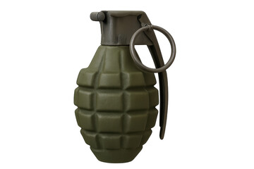 Fototapeta premium Fragmentation grenade with transparent background is showing military power