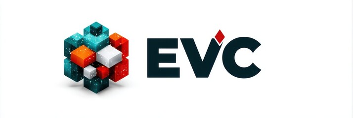 Colorful geometric shapes and bold lettering create an engaging visual representation for a modern brand's identity