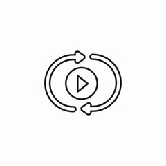 video loop playback icon sign vector