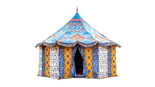 PNG a colorful tent with a on a transparent background