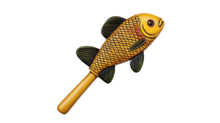 PNG a picture of a wooden fish toothbrush handle on a transparent background