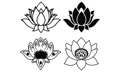 Lotus Flower Silhouettes Collection