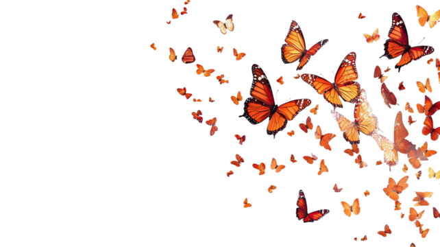 Beautiful Set of Butterflies Illustration on White Background