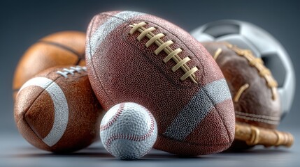 Collection of Various Sports Balls on Display During Indoor Sporting Event