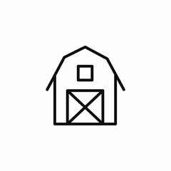 barn with door icon sign vector