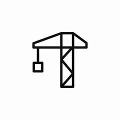 construction crane lifting icon sign vector