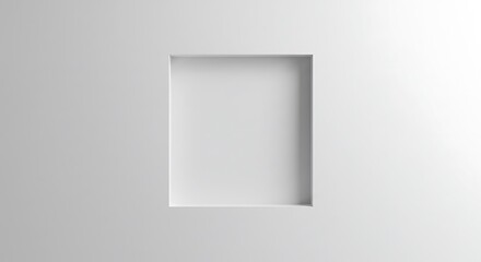 Recessed rectangular niche isolated on light gray  background