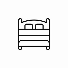 hotel room bed icon sign vector