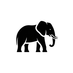 Fototapeta premium elephant silhouette isolated on white