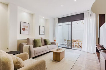 Modern luxury apartment interior in minimal scandinavian style, 3d rendering