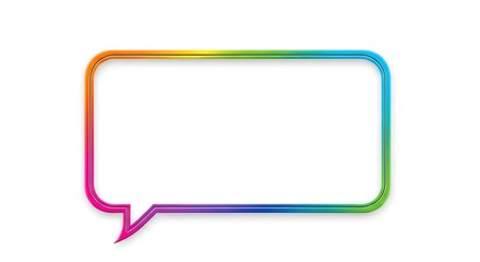Colorful speech bubble graphic design.