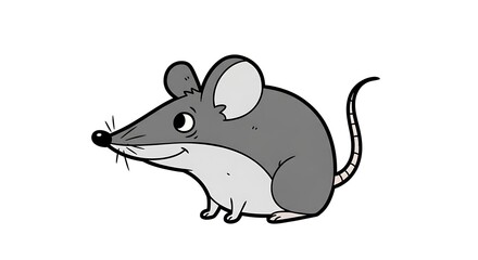 Fototapeta premium Simple drawing of a cartoon mouse.