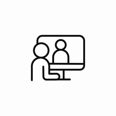 video call screen icon sign vector