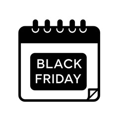 Black Friday calendar with marked date in simple black design  