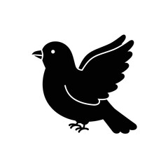 Fototapeta premium Black bird with wings spread in a simple design representing savings 