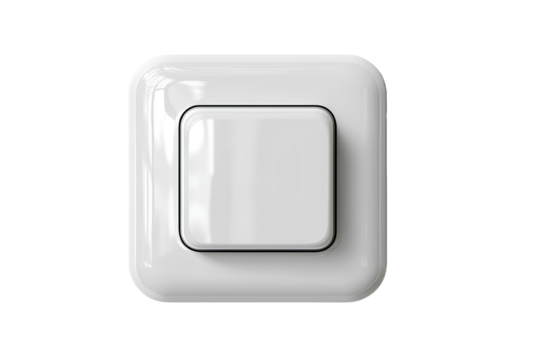  Double Panel Modern Light Switch with Brushed Metal Finish, Angled Perspective, Transparent Background