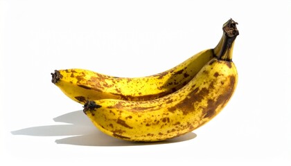 Banana. Over ripe bananas isolated on white with shadows