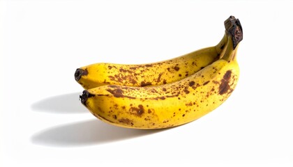 Banana. Over ripe bananas isolated on white with shadows