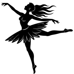 Naklejka premium silhouette of a ballet dancer
