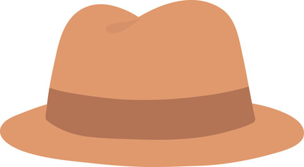 Illustration of a Brown Fedora Hat
