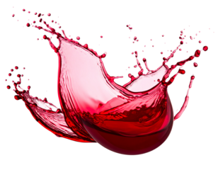 Abstract Artistic Blood Fluid Splash in Paintbrush Style, Transparent Background