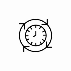 clock with arrows icon sign vector