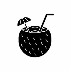 creative details Tropical Drink Shaped Like a Mini Island Icon vector illustration
