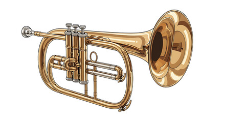Naklejka premium A flugelhorn for jazz music