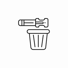trash with pencil icon sign vector