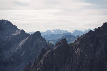 mountains and clouds