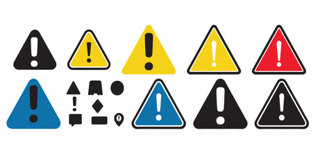 set of warning signs