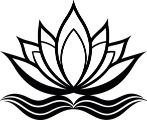 Vector art of lotus flower isolated on white background