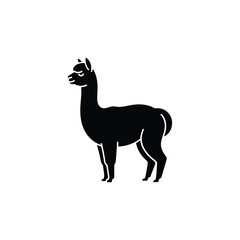 Fototapeta premium Alpaca vector silhouette