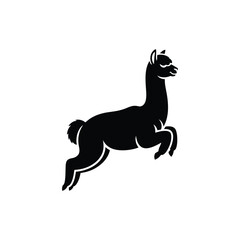 Fototapeta premium Jumpin silhouette of a Alpaca