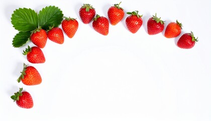 Ripe strawberries on white background