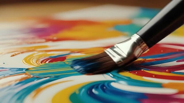 Painting in Canvas seamless motion video